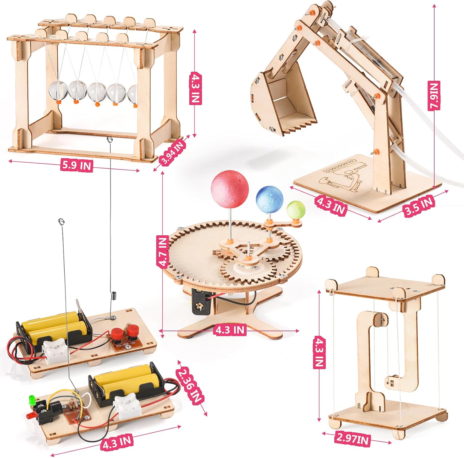 STEM Science Kits for Kids Ages 8-12 8-10, Wood Building Crafts Kits for Boys, STEM Toys for Ages 8-13 9 10 11 Year Old Gifts, Kids Science Engineering Experiment Projects, 3D Wooden Puzzles 10-12 - Image 8