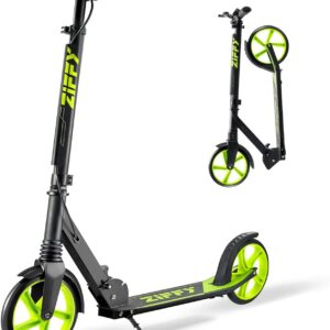 JOVA ZIFFY Scooter for Kids with Hand Brake, Foldable Kick Scooter for Ages 6-12, Lightweight Scooter for Boys with 4 Adjustable Heights, ABEC9 Bearings, Supports Up to 220 lbs