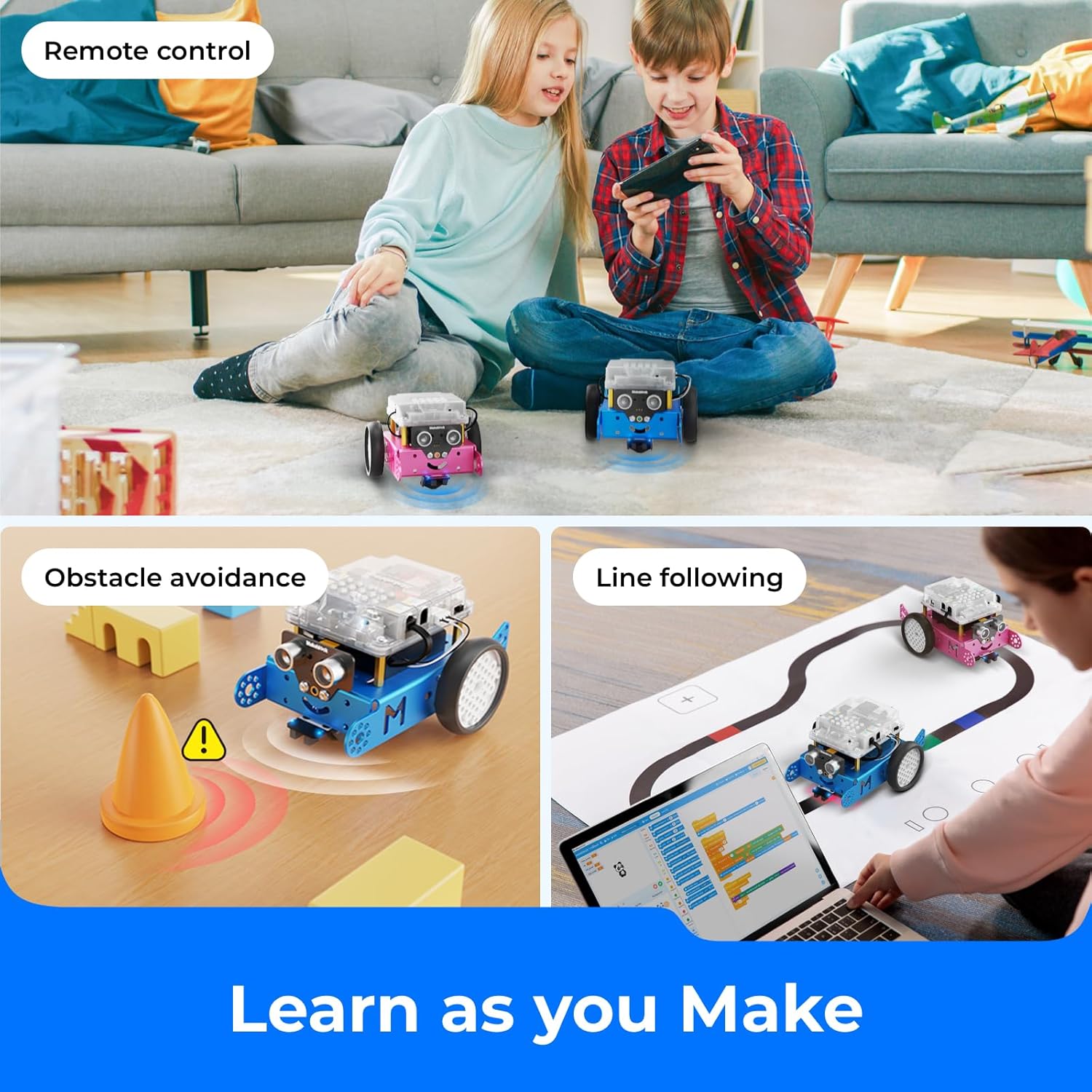 Makeblock mBot Robot Kit with Scratch Coding Box, STEM Projects for Kids Learn to Code with Scratch Arduino, Programmable Robot with 4 Programming Learning Projects, Gifts for Boys Girls Aged 8-12 - Image 5