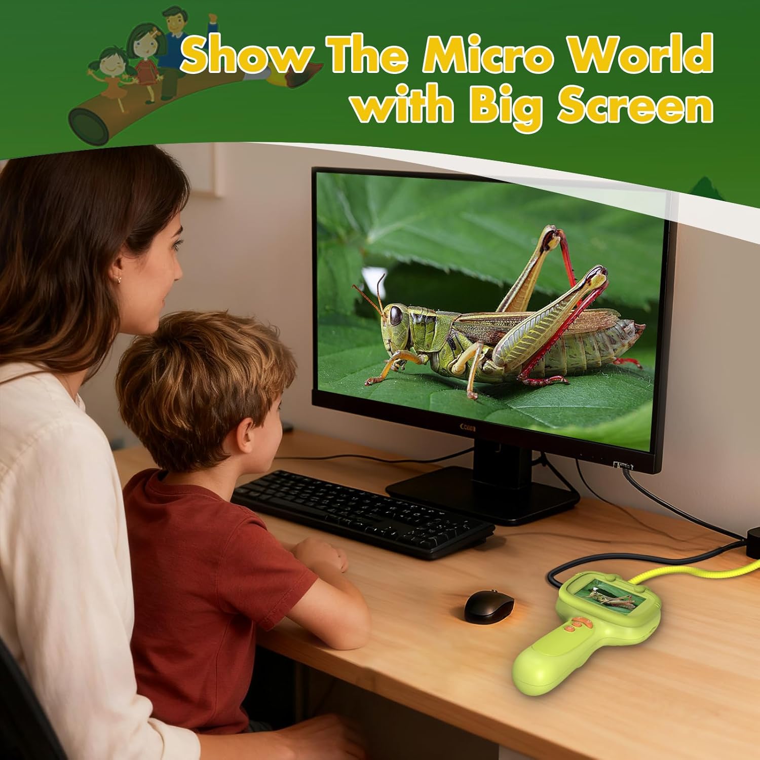 Daxiongmao Borescope Camera with Light for Kids | STEM Science Educational Toy for 3 4 5 6 7 8 Years Old Boys & Girls | Birthday Gift for Outdoor Adventures & Nature Discovery(Yellow) - Image 6