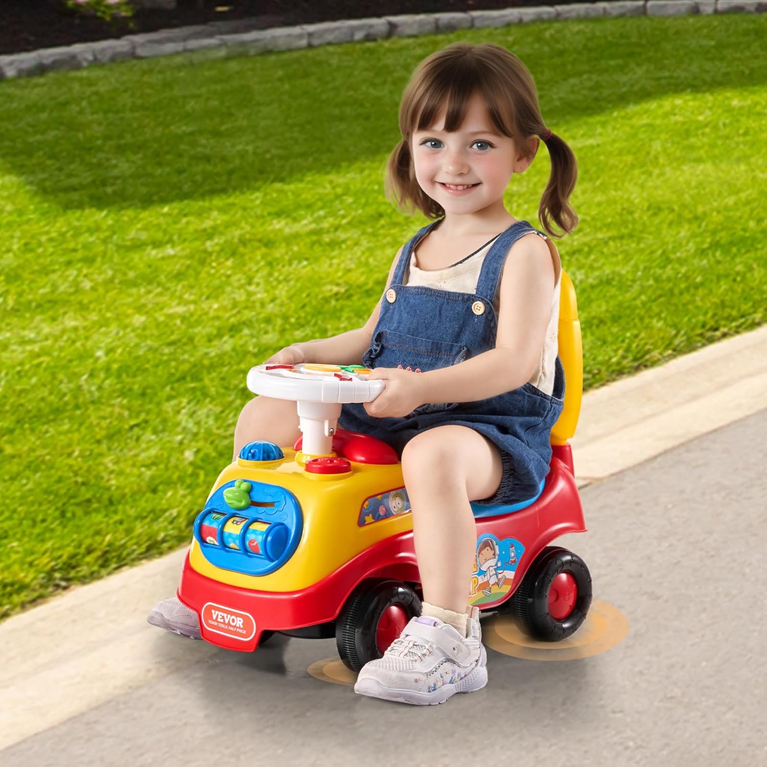 VEVOR Ride On Push Car for Toddlers, Ages 19+ Months, Ride Racer, Sit to Stand Toddler Ride On Toy, Kids Ride On Car with Music Steering, Horn & Under Seat Storage, Ride On Toy for Boys Girls, - Image 8