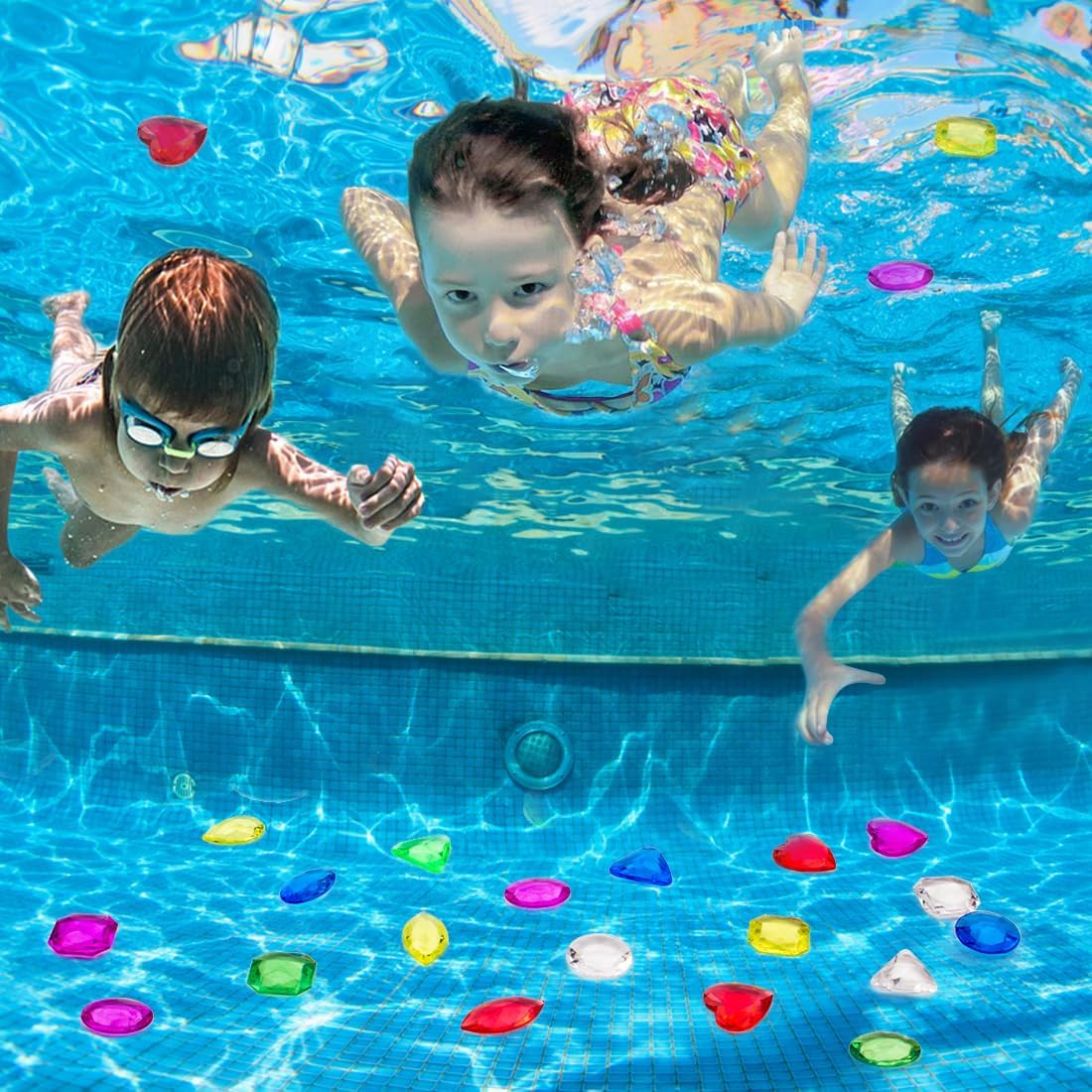 200 Pcs Gemstones for Kids, 7 Styles 1" Plastic Gems Treasure Hunt Toys,Pirate Treasure Mermaid Swim Toys,Fake Gems for Vase Fillers - Image 6