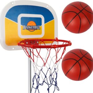 Trampoline Basketball Hoop, Teenager Basketball Hoop for Trampoline with Pump and 2 Mini Ball, Fit for Straight Pole