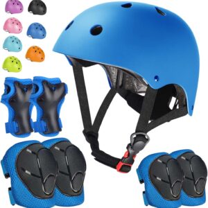 Kids Bike Helmet Set Adjustable Helmet for Ages 3-15 Kids Toddler Boys Girls Youth, Multi-Sport Bicycle Skateboarding Football Rollerskating Scooter Rollerblade Balance Bike Helmets