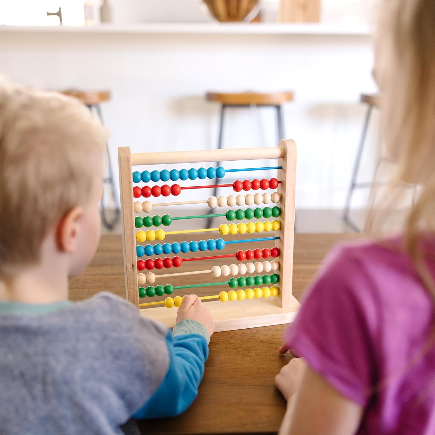 Melissa & Doug Abacus Classic Wooden Toy with 100 Beads - Preschool Learning Activities and Math Games for Kids, Homeschool Essentials for Ages 3+ - Image 6