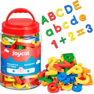 JoyCat 78 Pieces Magnetic Letters Numbers Alphabet Fridge Magnets ABC 123 Preschool Educational Learning Plastic Colorful Toy Set Uppercase Lowercase Math Symbols for Toddlers Kids 3+