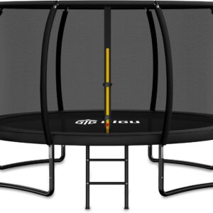 Gigu 10FT 12FT 14FT 15FT 16FT Recreational Trampolines with Enclosure Net and Ladder and Anti-Rust Coating, ASTM Approved Trampoline Outdoor for Kids and Adults Outdoor Yard Trampolines
