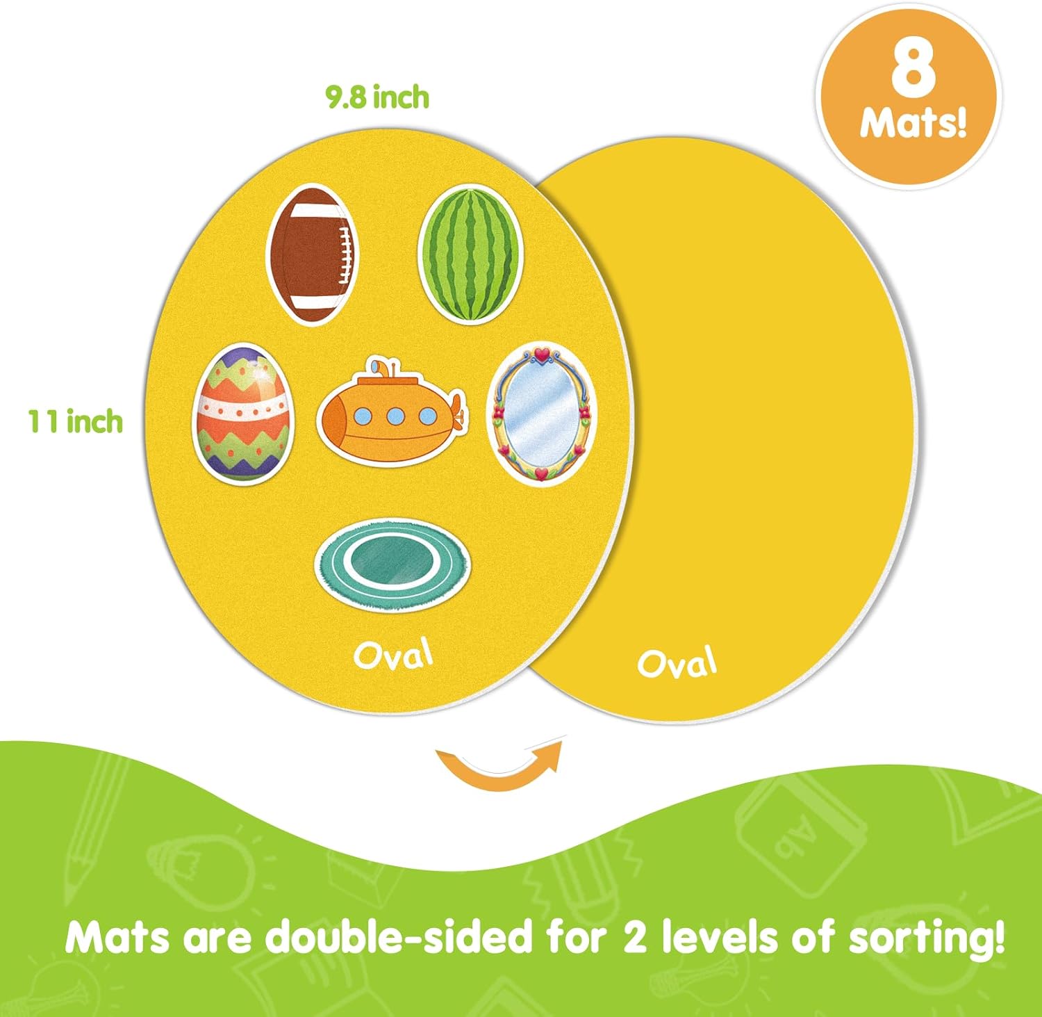 EAMAY Shape Sorter Toy for Toddler, Shape Puzzles and Matching Games Set with 8 Sorting Mats and 48 Everyday Objects Pieces - Learning Sorting Toys for Kids - Image 5