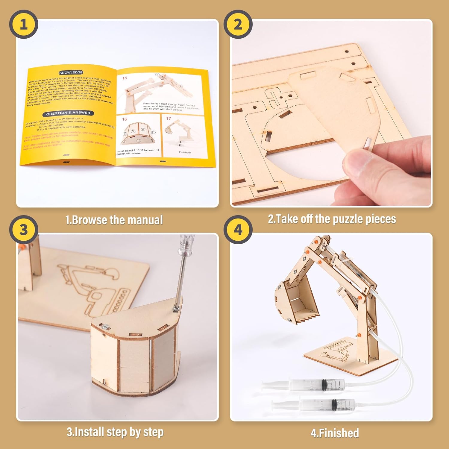 STEM Science Kits for Kids Ages 8-12 8-10, Wood Building Crafts Kits for Boys, STEM Toys for Ages 8-13 9 10 11 Year Old Gifts, Kids Science Engineering Experiment Projects, 3D Wooden Puzzles 10-12 - Image 7