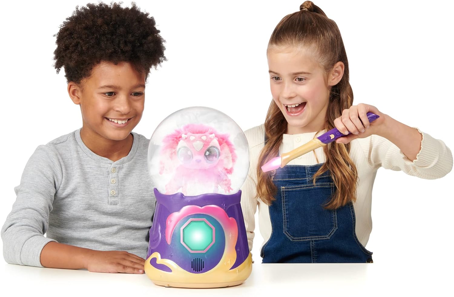 Magic Mixies Magical Misting Crystal Ball with Interactive 8 inch Pink Plush Toy and 80+ Sounds and Reactions - Image 4