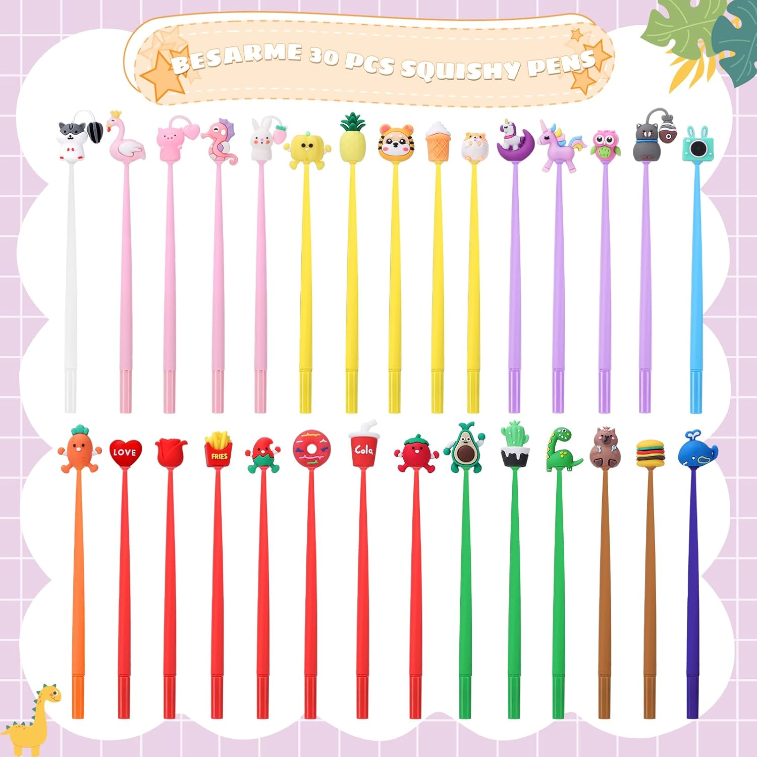 BESARME 30 PCS Fun Pens for Kids, Cute Pen End of Year Gifts for Students Prizes for Kids Classroom 8th Grade Graduation Gifts for Students Birthday Party Favors Goodie Stuffers - Image 2