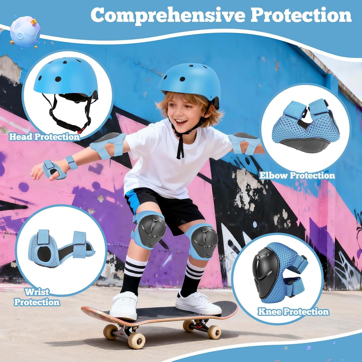 Kids Bike Helmet,Adjustableoddler Skateboard Helmets for 3-5-8-14 Years Kids Girls Boys Youth Bicycle Helmet for Scooter Balance Bike Rollerskating Skateboard - Image 3