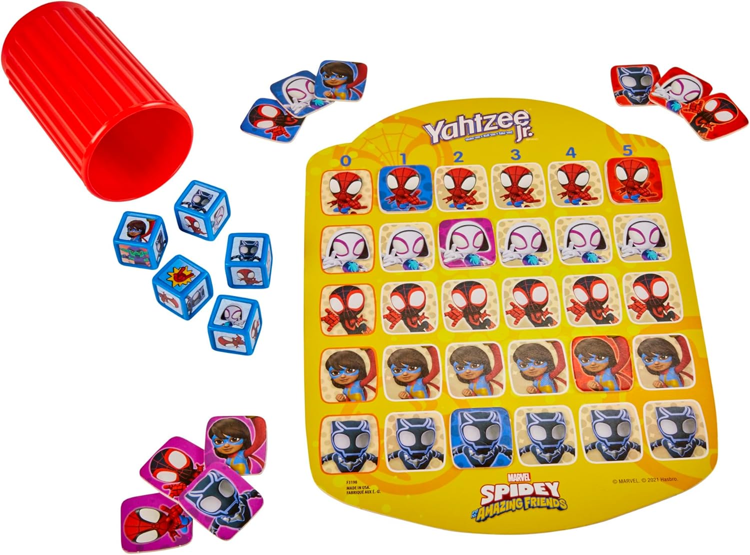Hasbro Gaming Spidey and His Amazing Friends Yahtzee Jr.Marvel Edition Board Game for Kids, Ages 4 and Up (Amazon Exclusive) - Image 5
