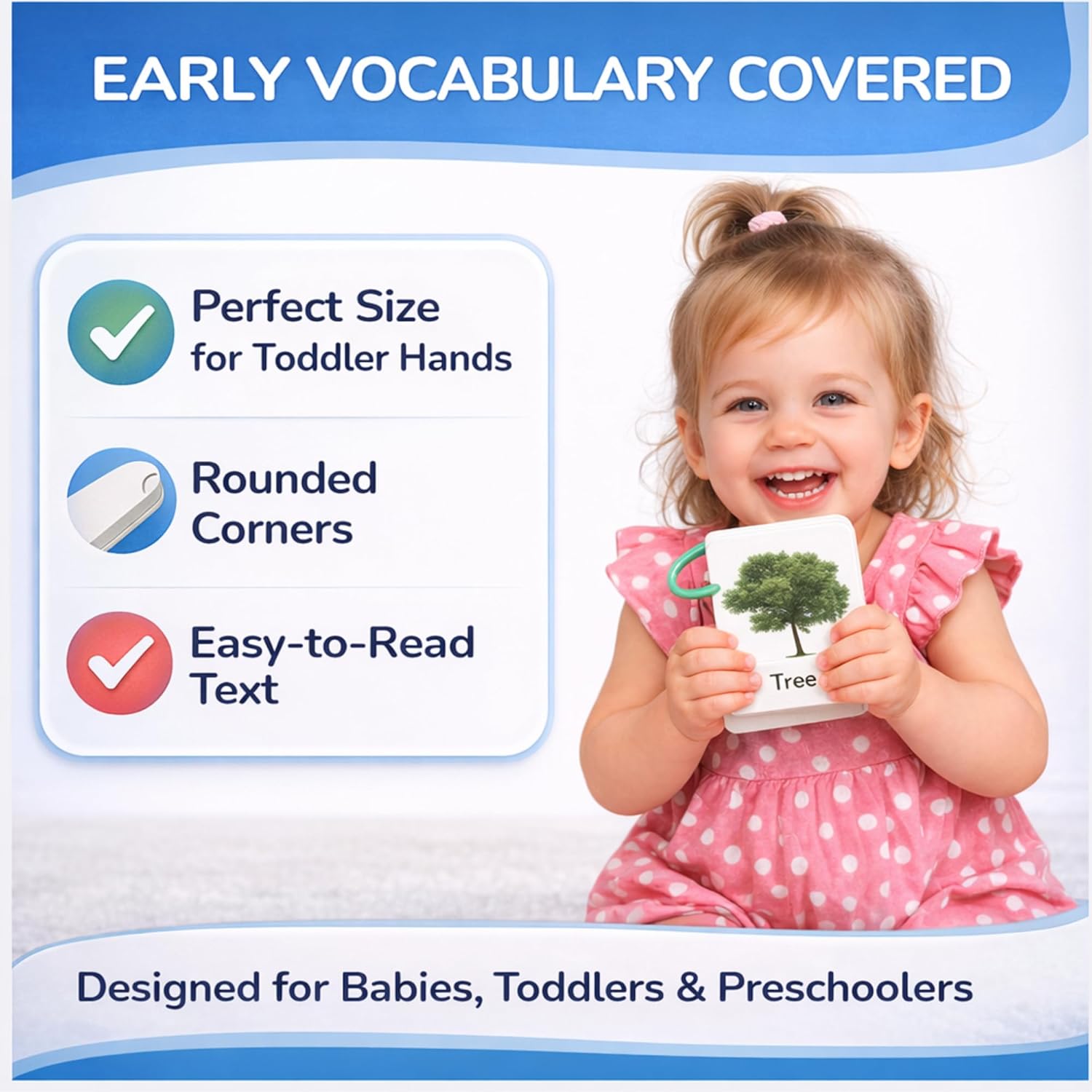 Flash Cards for Toddlers 1–3 with Rings,250 Double-Sided Cards,500 Words–1 Year Old Girl & Boy Gifts – Toddler Flash Cards–Learning & Educational Toys for 1+ Year Old, Montessori Toys for 2 Year Olds - Image 5