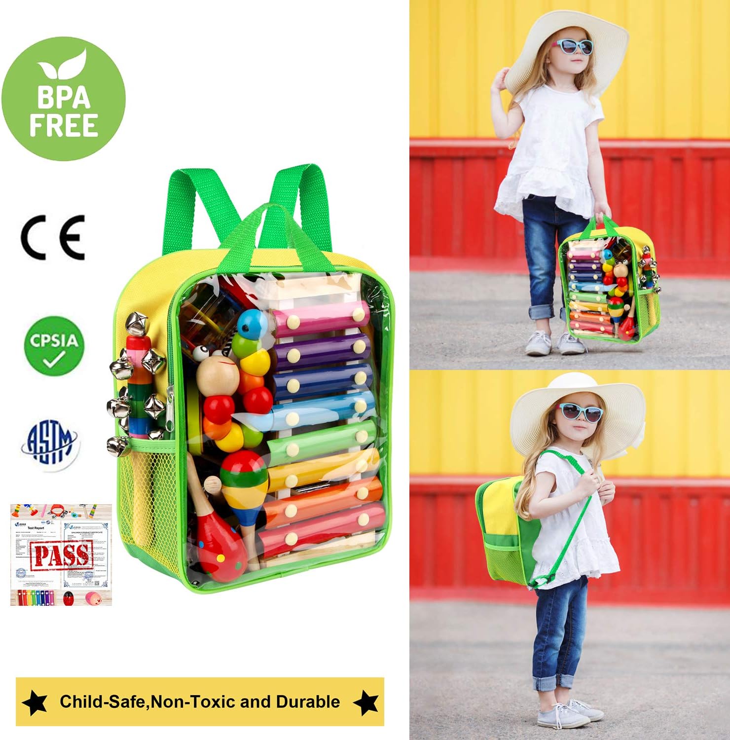 Kids Musical Instruments, 33Pcs 18 Types Wooden Percussion Instruments Tambourine Xylophone Toys for Kids Children, Preschool Education Early Learning Musical Toy for Boys and Girls - Image 3