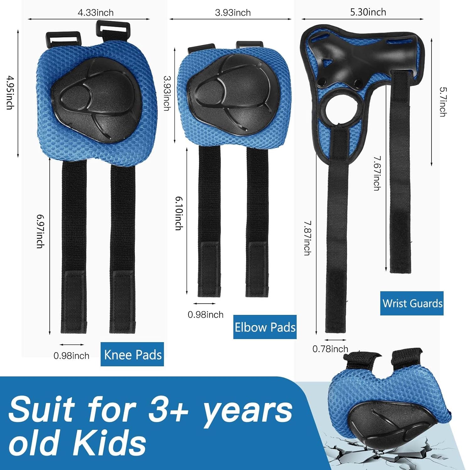Kids Bike Helmet Set Adjustable Helmet for Ages 3-15 Kids Toddler Boys Girls Youth, Multi-Sport Bicycle Skateboarding Football Rollerskating Scooter Rollerblade Balance Bike Helmets - Image 6
