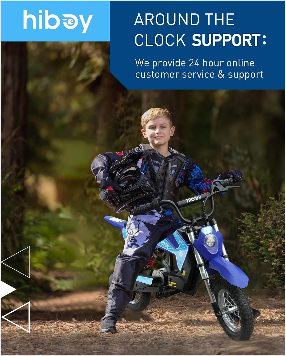 Hiboy DK1 36V Electric Dirt Bike,300W Electric Motorcycle - Up to 15.5MPH & 13.7 Miles Long-Range,3-Speed Modes Motorcycle for Kids Ages 3-10 - Image 8