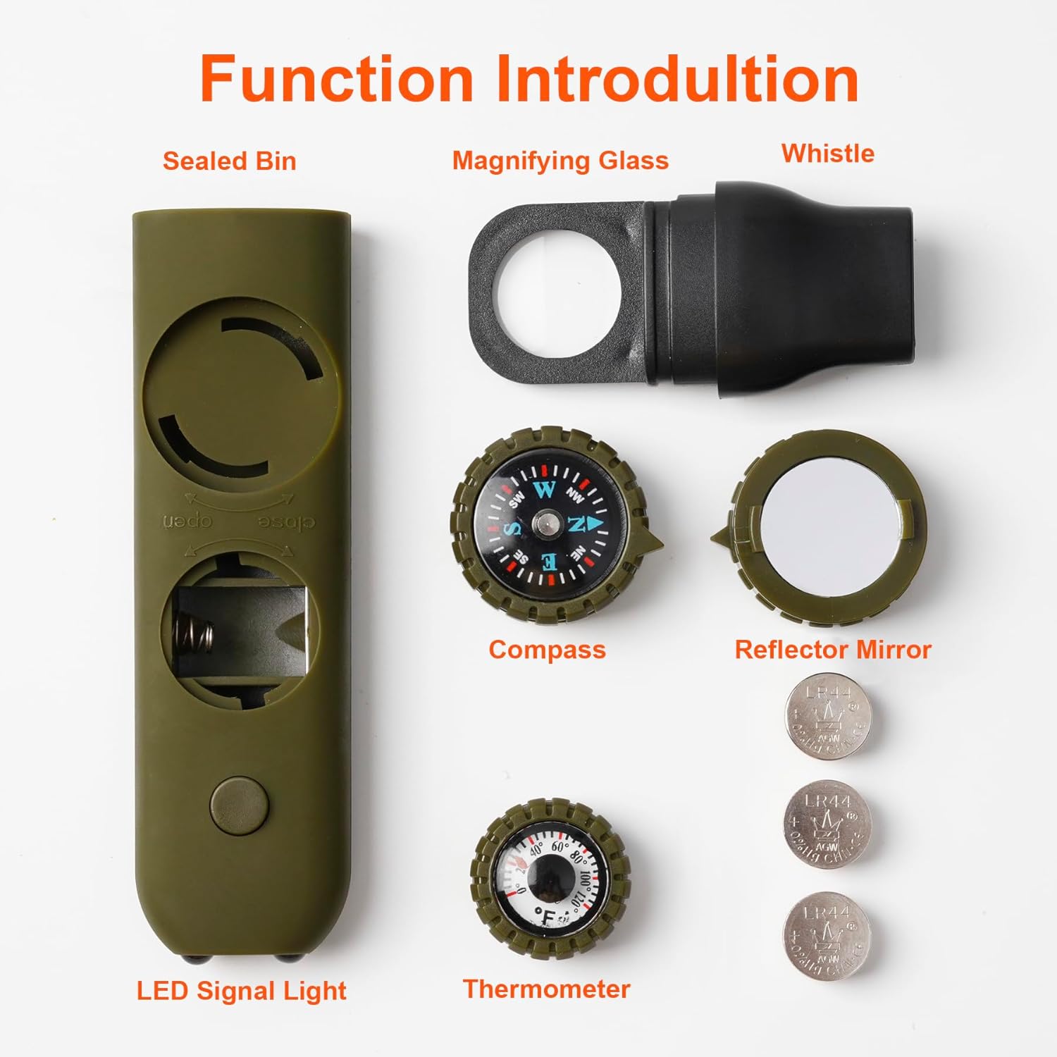 Emergency Survival Safety Whistle,Whistle for Kids with Lanyard,Compass,Thermometer,Ideal for Kayaking, Boating, Hiking, Camping, Climbing - Image 4