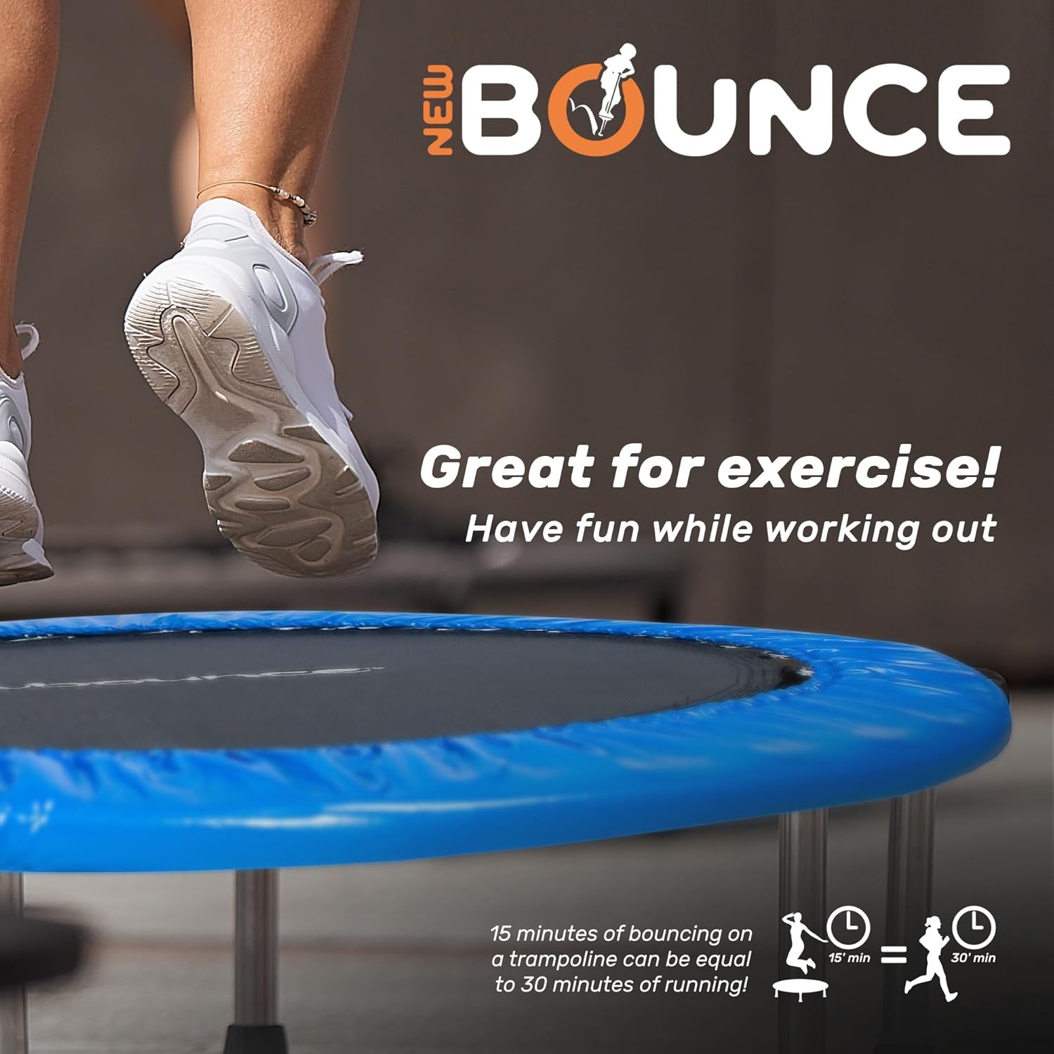 New-Bounce Mini Trampoline - Foldable Trampoline for Children and Adults - Fitness Rebounder Trampoline - Holds Up to 150-220 Lbs - Image 3