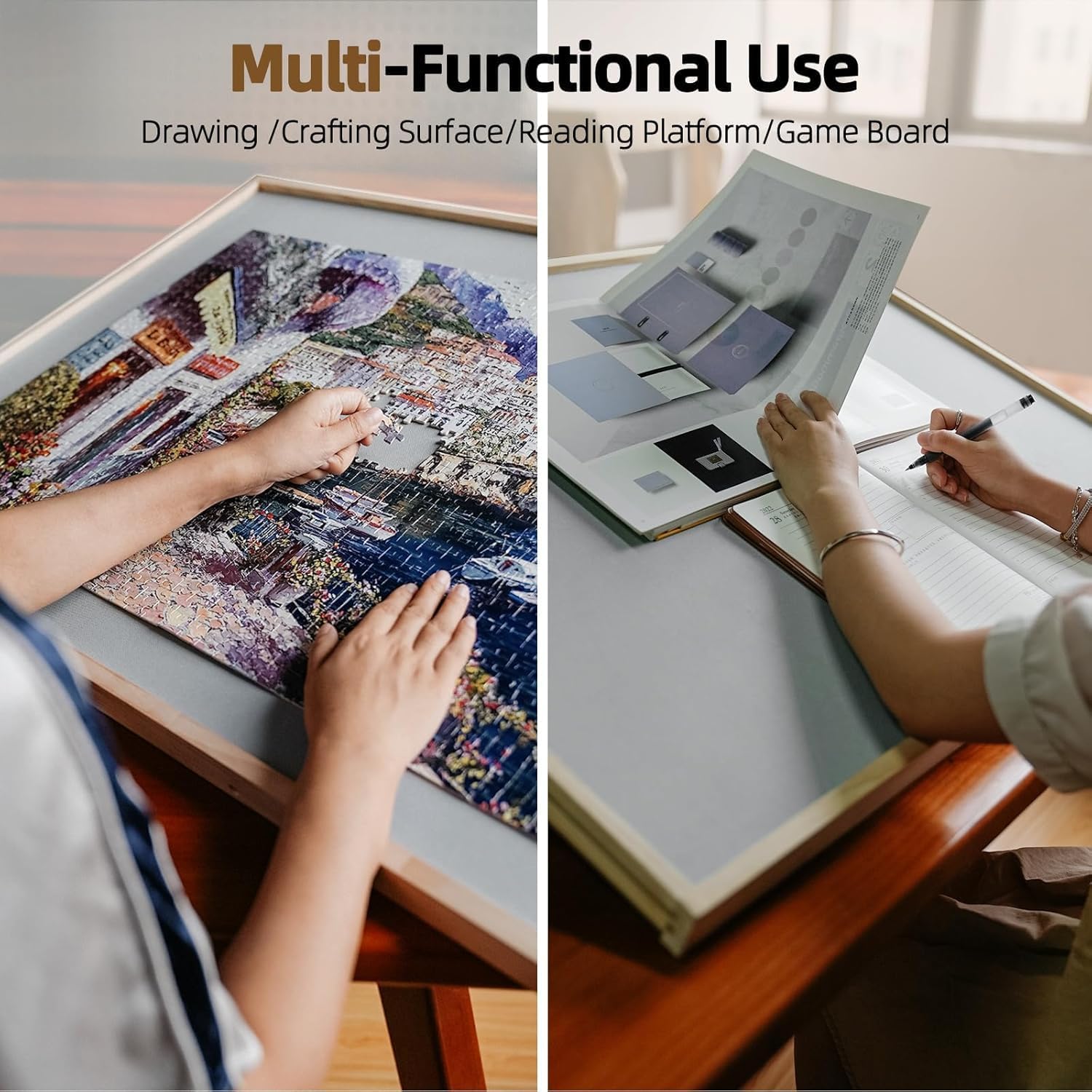 ALL4JIG 1500 Pieces 2-in-1 Tilting & Rotating Puzzle Board for Adults Gifts, 24.53" x 33.19"Wooden Jigsaw Puzzle Table with 4 Drawers, Portable Board with Lazy Susan and Cover, - Image 6