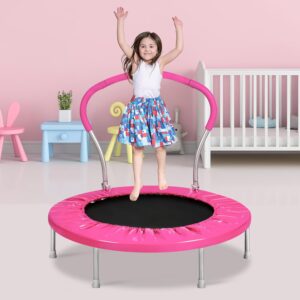 Lyromix 36-Inch Kids Trampoline with Handle – Indoor Mini Tranpoline for Toddlers, Small Fitness Rebounder for Indoor and Outdoor Use