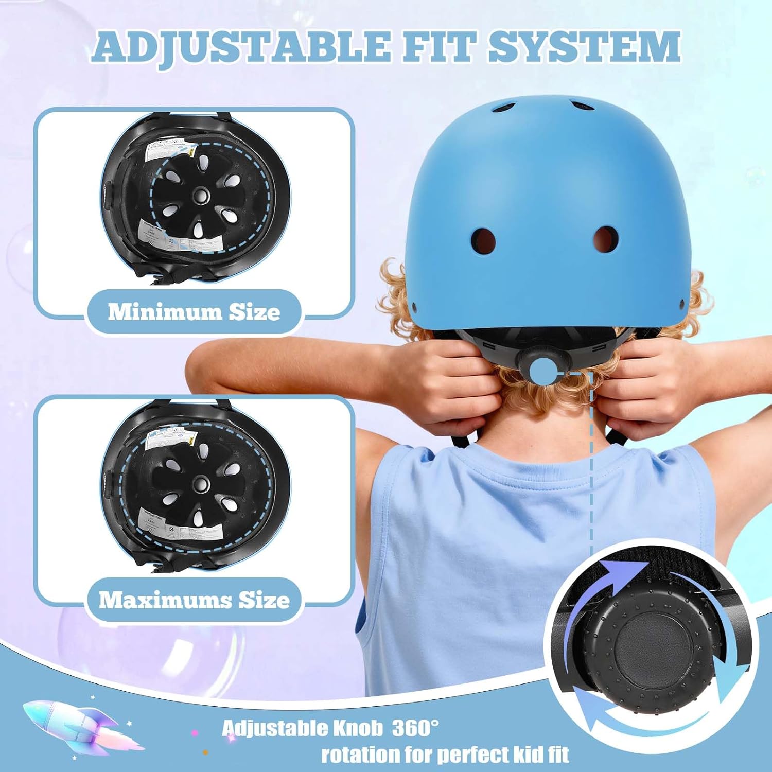 Kids Bike Helmet,Adjustableoddler Skateboard Helmets for 3-5-8-14 Years Kids Girls Boys Youth Bicycle Helmet for Scooter Balance Bike Rollerskating Skateboard - Image 2