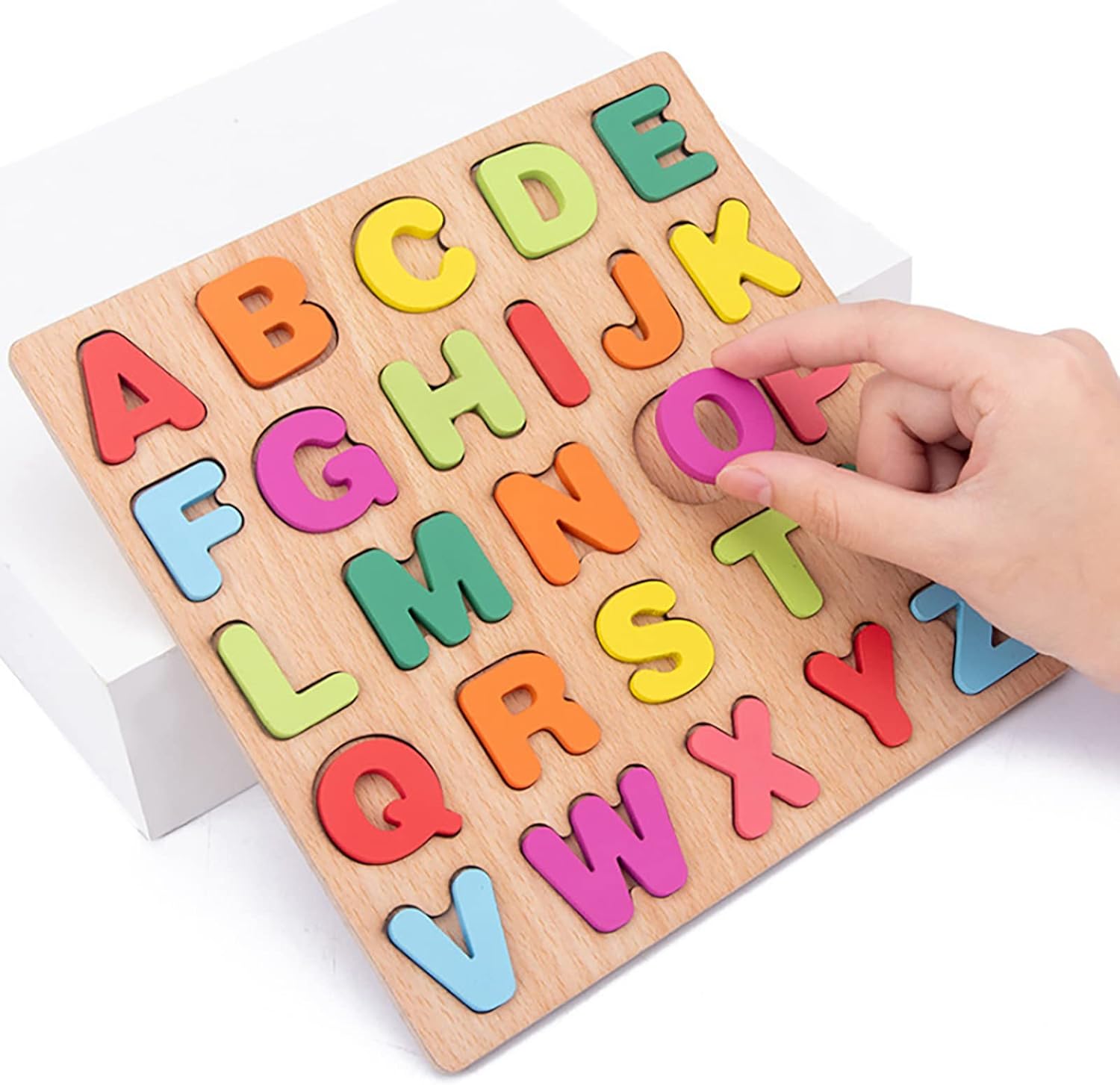 Wooden Puzzles for Toddlers, 3pack Alphabet Shape Puzzles for Kids 3 Wooden Montessori Toddler Alphabet Number Shape for Kids 3 Years Old Boys & Girls - Image 3