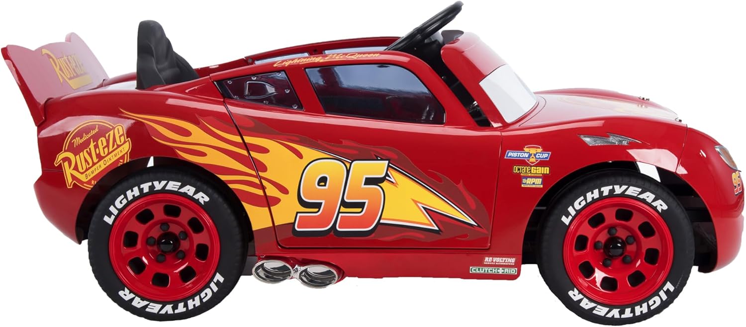 Huffy Lightning McQueen 6V Ride-On Toy Car with Headlights & Engine Sounds, Foot Pedal Drive, Up to 2.5 MPH, Ages 3–7 - Image 9