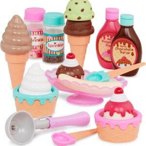 Battat – Play Circle – Toy Food – Ice Cream Set – Kitchen Accessories for Kids – Pretend Play – Sweet Treats Ice Cream Parlour – 3+ Years(21 Pieces)