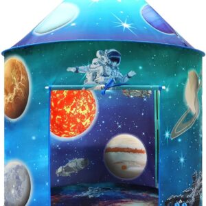 Kaivee Space World Play Tent Pop Up Kids Indoor Sensory Playhouse Children Foldable Kids Tent for Boys Girls Toddler as 3 4 5 6 7 Years Gift as Birthday Christmas Toys