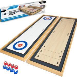 GoSports Shuffleboard and Curling 2 in 1 Tabletop Board Game