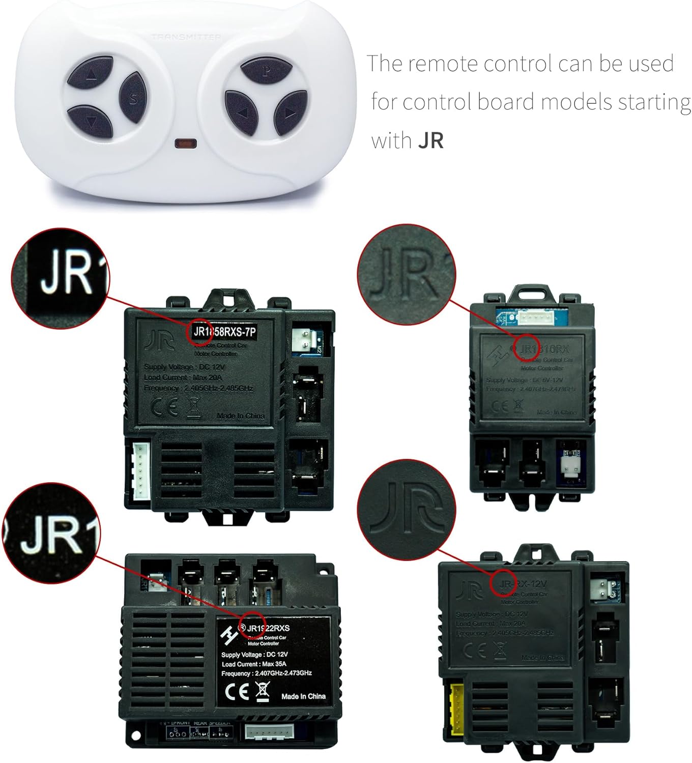 2.4ghz Bluetooth Remote Control for Kids Powered Electric Vehicle Truck Car Remote Control Ride on car for Toddlers 12v Remote Controller SUV car for Kids Replacement Parts - Image 3