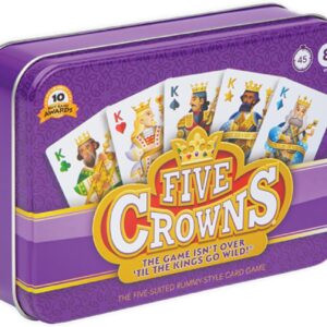 Five Crowns Collectible Tin – Card Game for Kids and Adults, Family Game Night, The Game isn’t Over Until the Kings Go Wild, 5 Suited Rummy Style Card Game, 1-7 Players, Ages 8+