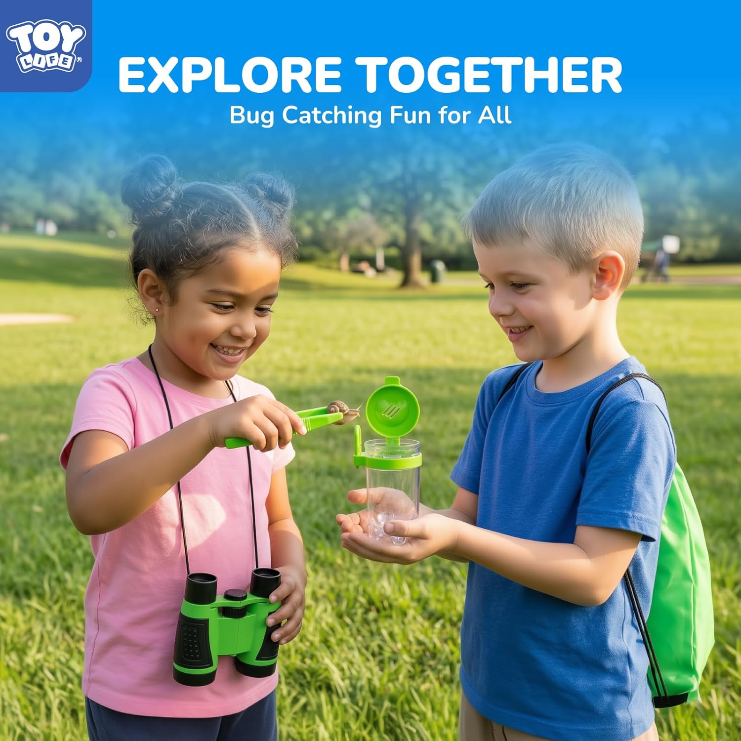 TOY Life Bug Catcher for Kids, Bug Catching Kit Kids Explorer Kit with Bug Net, Catching Tool, Tweezers, Magnifying Glass, Binoculars, Insect Catcher, Educational Outdoor Toys Kid Adventure Set - Image 5