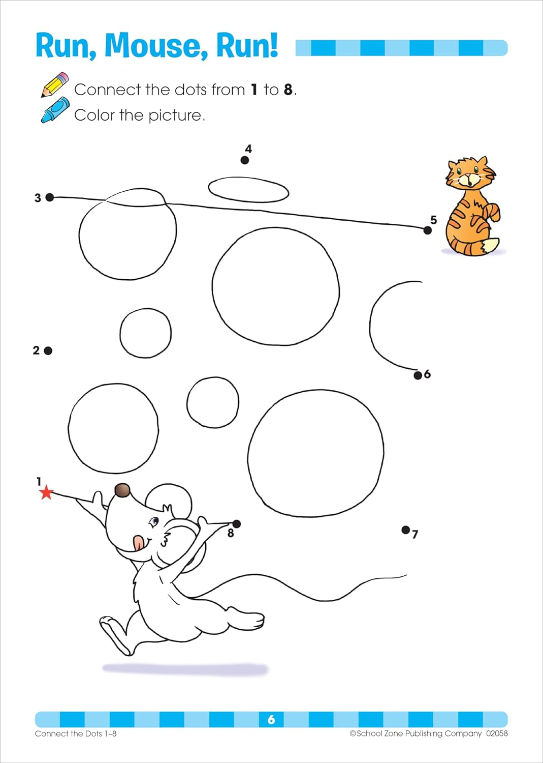 School Zone Connect the Dots Workbook: 32 Pages, Preschool, Kindergarten, Dot-to-Dots, Counting, Number Puzzles, Numbers 1-10, Coloring, Ages 3 to 5 (Get Ready! Book Series) - Image 4