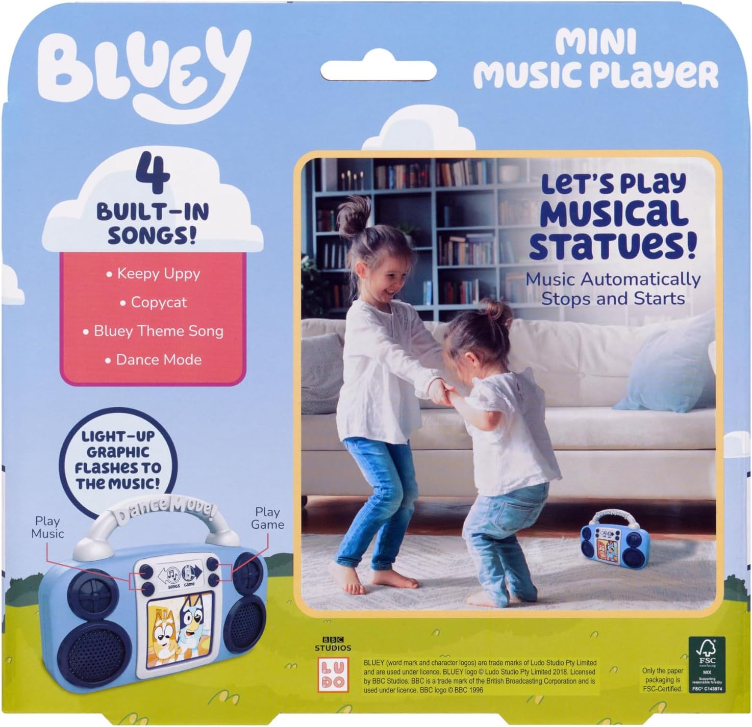 eKids Bluey Toy Music Player, Toddler Toy with Built-in Music and Lights (Bluey) - Image 6