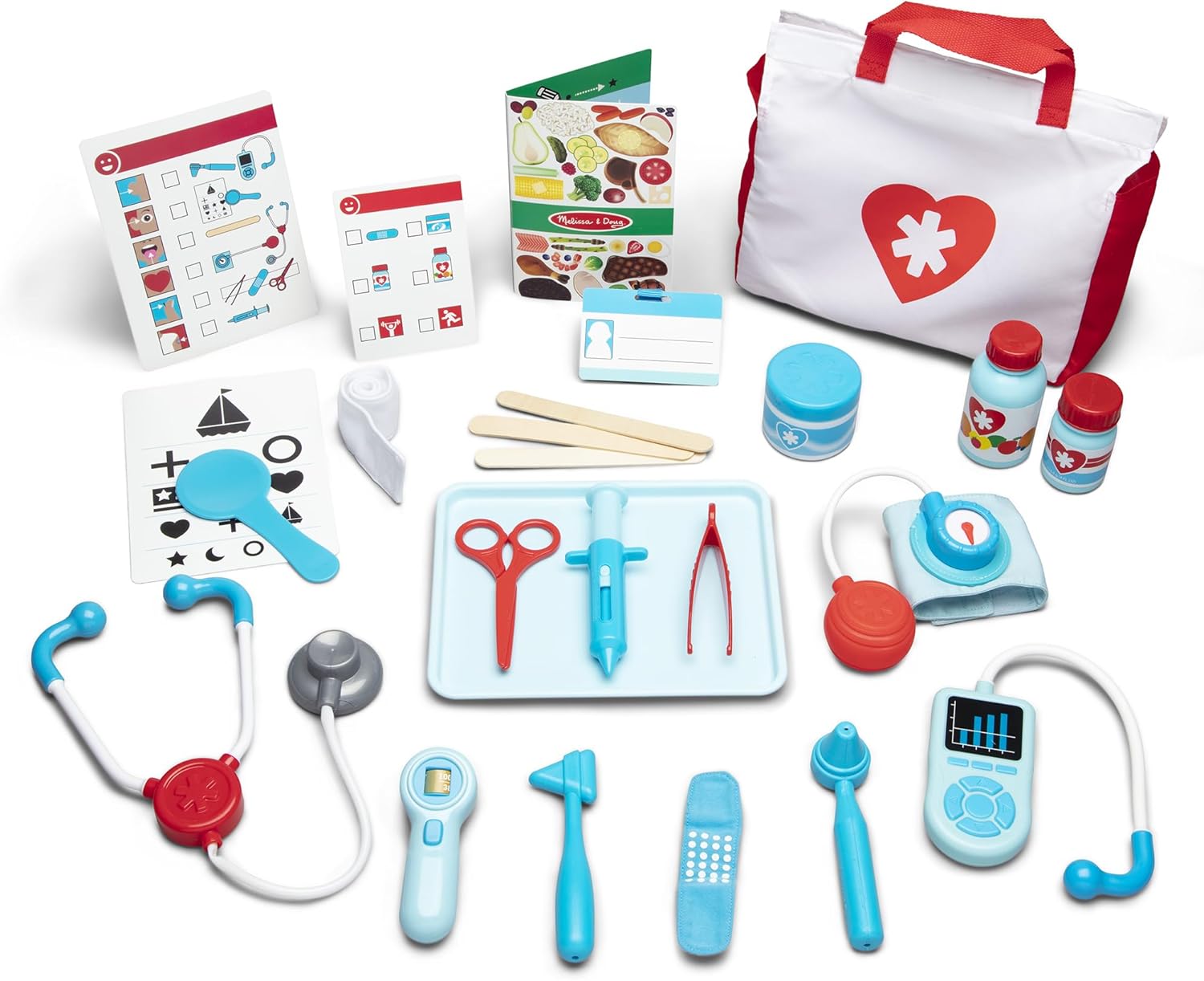 Melissa & Doug Get Well Doctor Kit, 25-Piece Toddler Doctor Play Set, Realistic Pretend Play Toys & Accessories, Preschool Toys for Girls & Boys Ages 3+