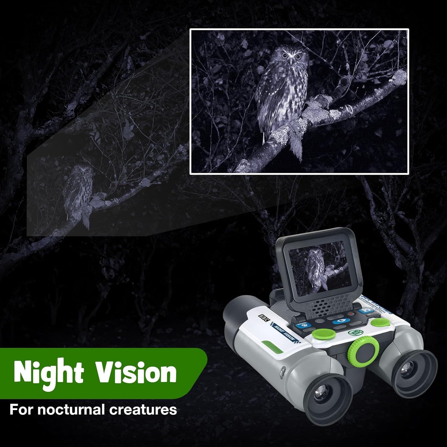 LeapFrog Magic Adventures Binoculars with Screen Capture, Night Vision for Kids Ages 4 and up, White - Image 4