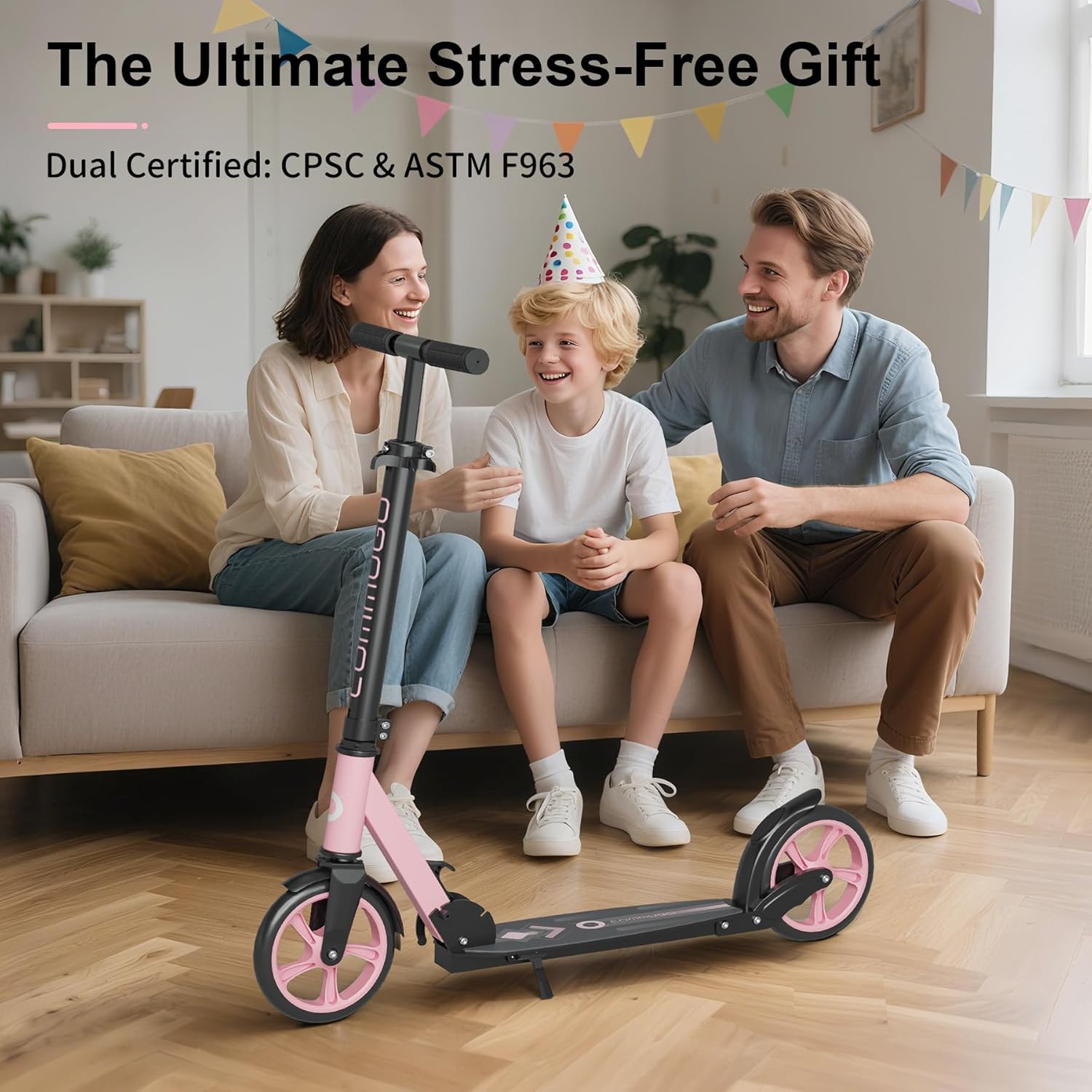 Kick Scooter for Kids 5-12, Teens, Adults, CPSC Certified Foldable Lightweight Sport Scooter with 8 Inch Wheels, Max Load 240 LBS, Gift for Childs - Image 4