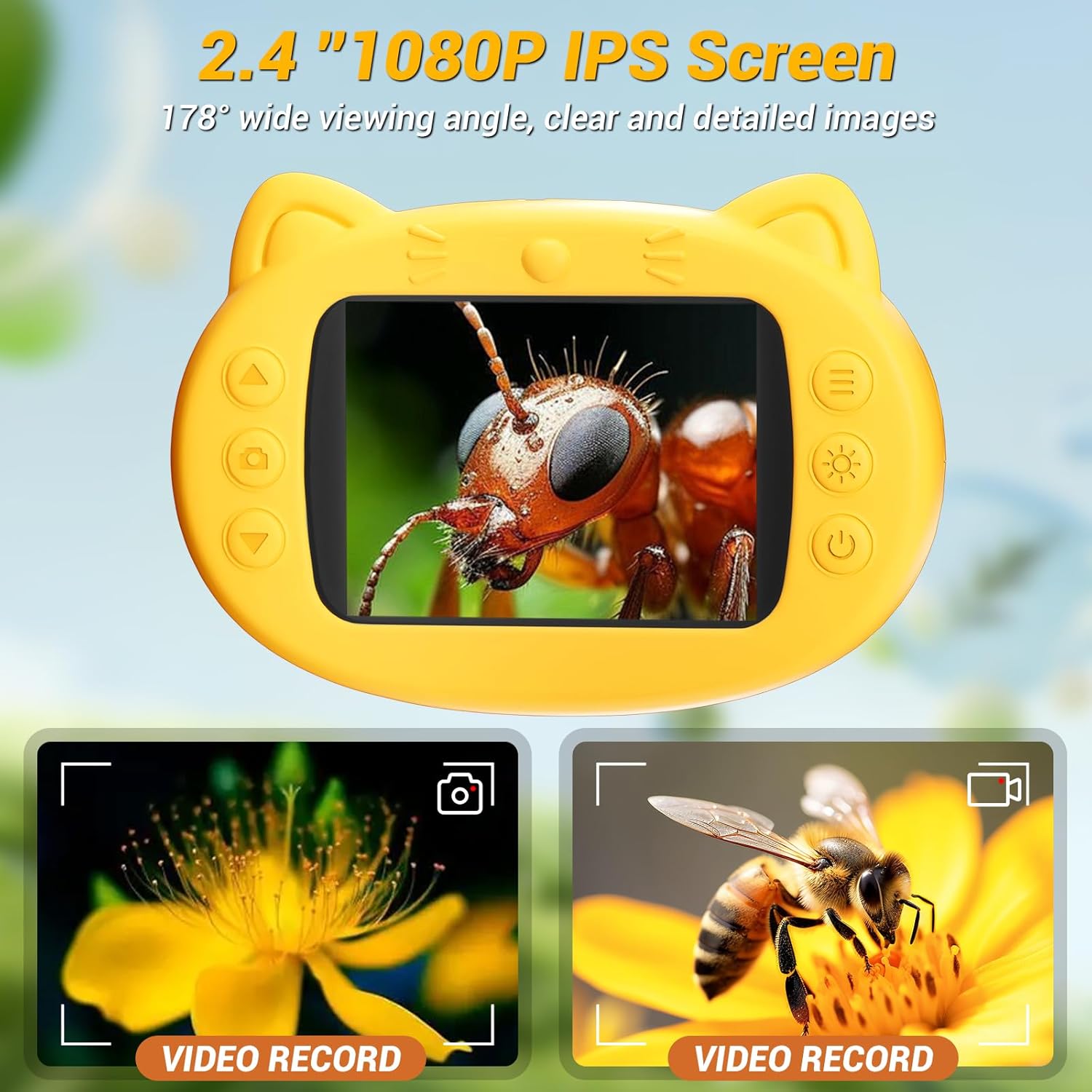 Kids Microscope: 1000X Handheld Pocket Microscope for Photo and Video Portable Science Kits STEM Toys – Christmas/Birthday Gifts for Girls & Boys Ages 3-12(Orange) - Image 3