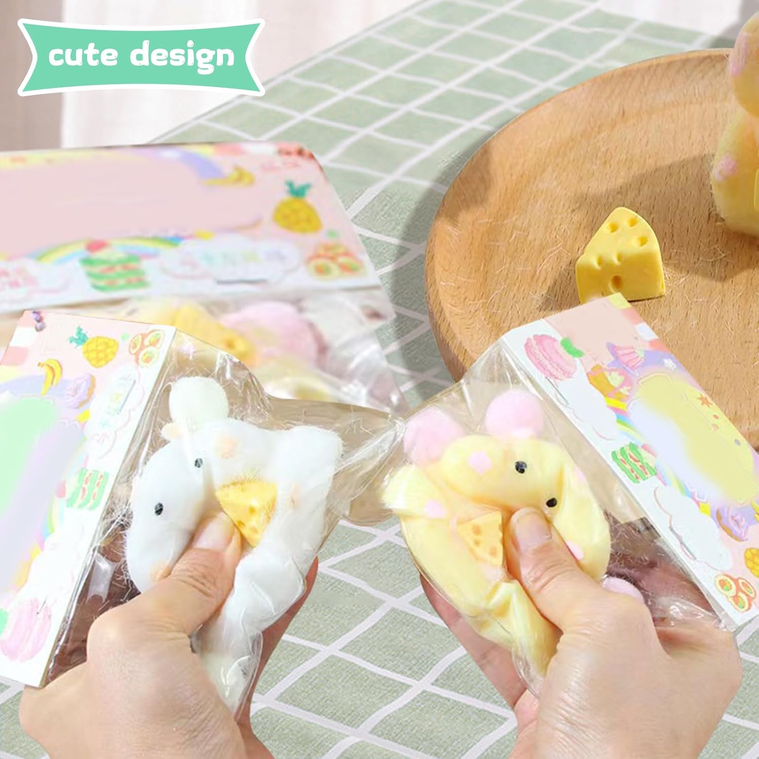 2pcs Squishy Hamster Squeeze Toys,3inch Big Cute Soft Hamster Squishy Toys,Stress Relief Squishies for Kids Party Favors, Pinch Family, Fidget Toys Suitable Adults Kids Big - Image 3