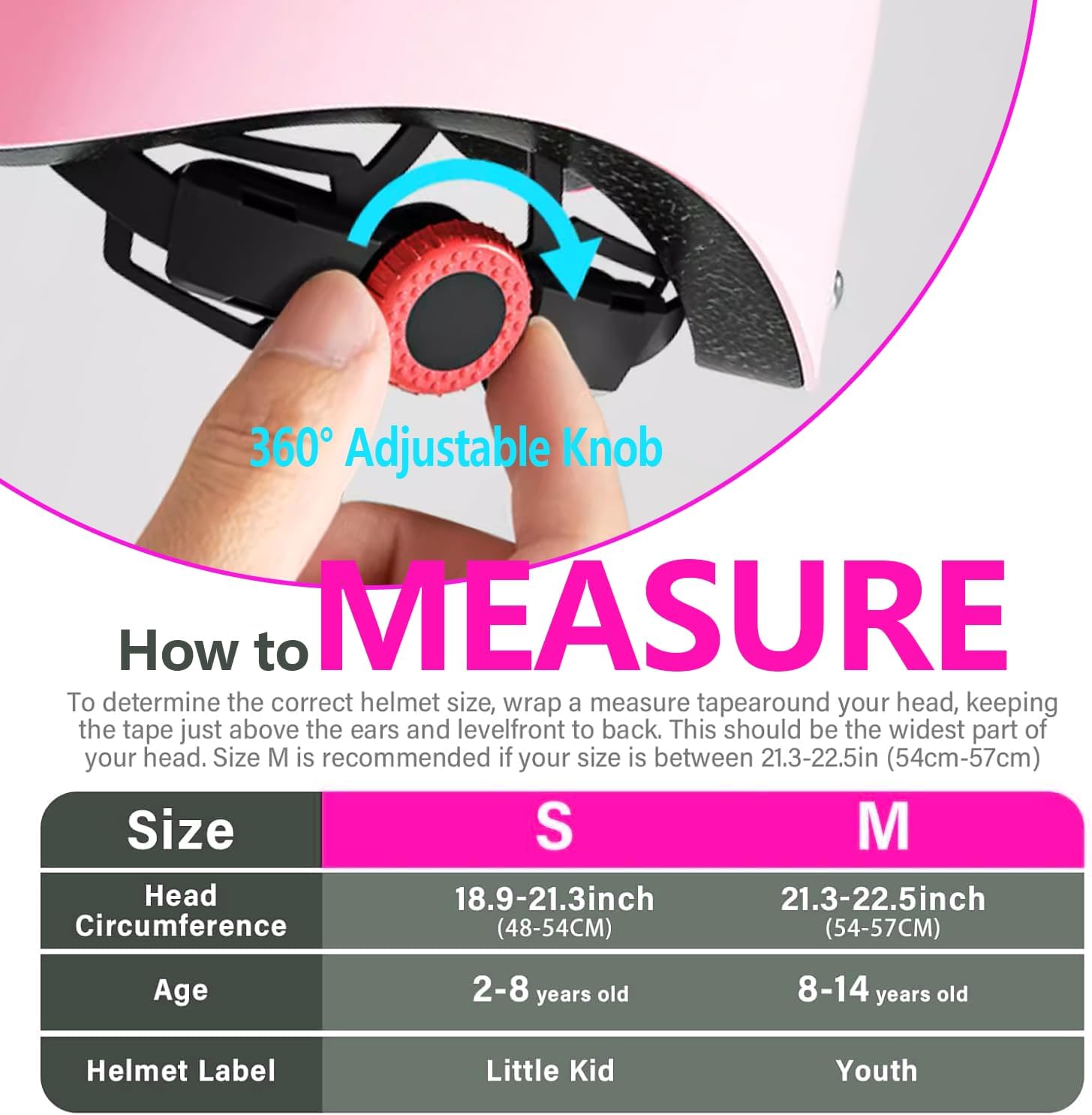 Kids Bike Helmet Set,CPSC Certified with Knee Elbow Wrist Pads Guards,Toddler Adjustable Black Helmet for Ages 2-3-5-8 Girls Child,Sports Protective Gear Set for Bicycle Skate Scooter - Image 6