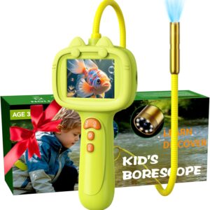 Daxiongmao Borescope Camera with Light for Kids | STEM Science Educational Toy for 3 4 5 6 7 8 Years Old Boys & Girls | Birthday Gift for Outdoor Adventures & Nature Discovery（Yellow）