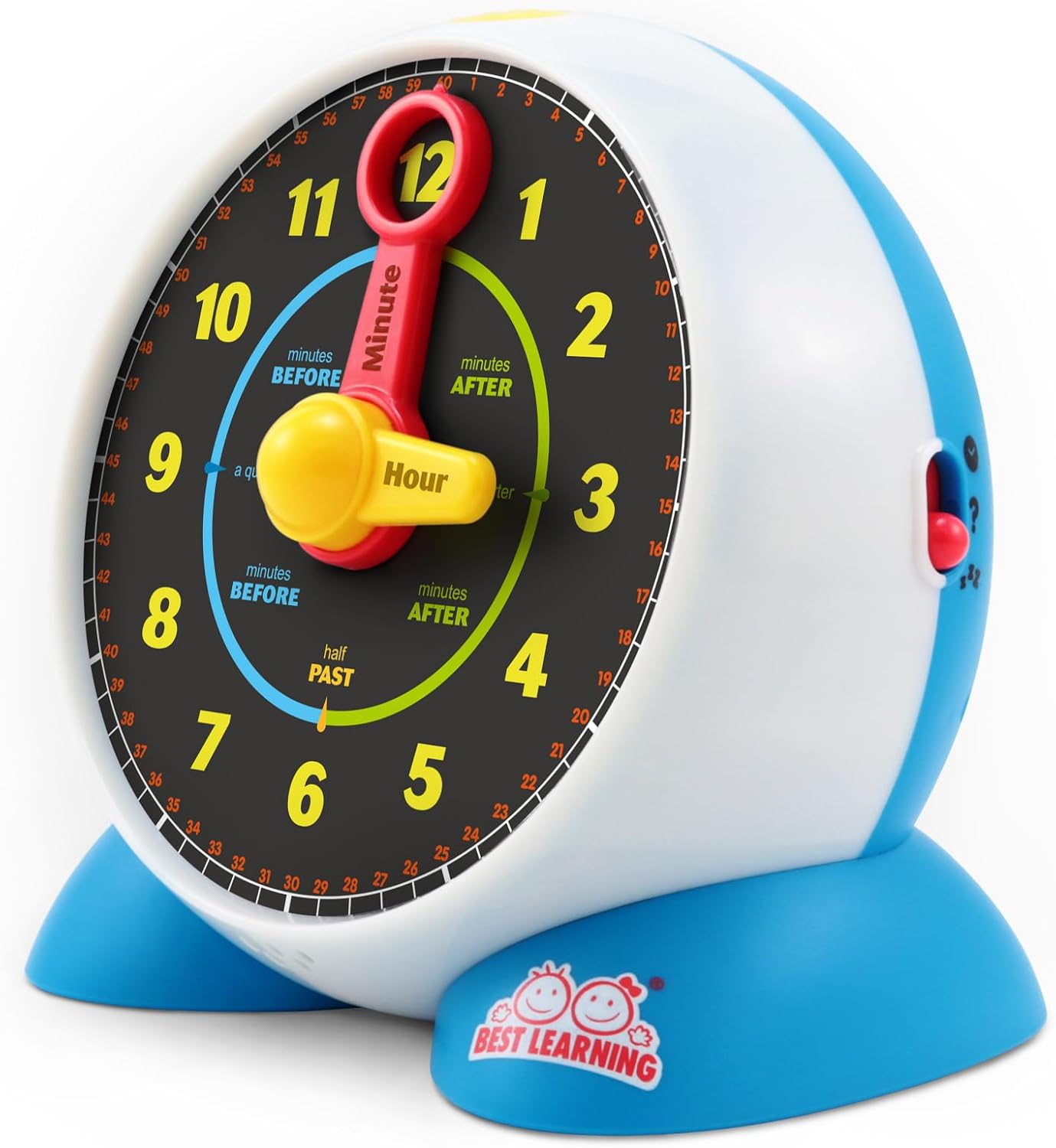 BEST LEARNING Talking Learning Clock for Kids - Telling Time Teaching Clock with Movable Hands, Quiz & Music Sleep Mode - Toddler Preschool Toy Ages 3 4 5 6 Boy Girl Birthday Gift
