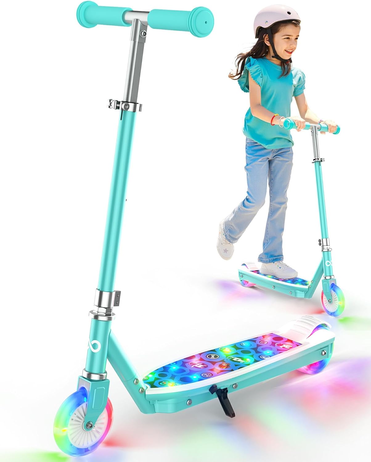 Gyroor KS2 Kids Electric Scooter – 5 MPH Safe Speed, Foot Sensor Start, LED Lights, Adjustable Handlebar, 2 Hr Fast Charge, UL2272 Certified, Ages 6–12, 121 lb Max Load