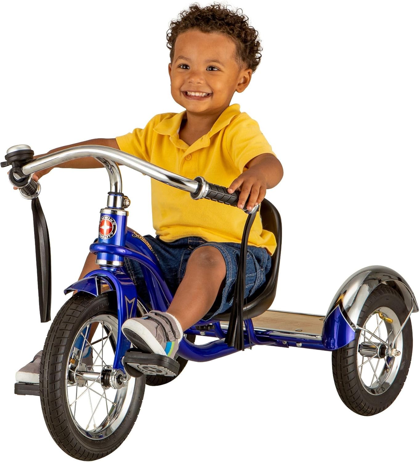 Schwinn Roadster Tricycle, 12 Inch Front Wheel Bike for Kids Ages 2-4, Low Center of Gravity, Retro Steel Frame, Adjustable Seat Grows with your Child, Rear Deck, Tricycle for Toddlers - Image 2