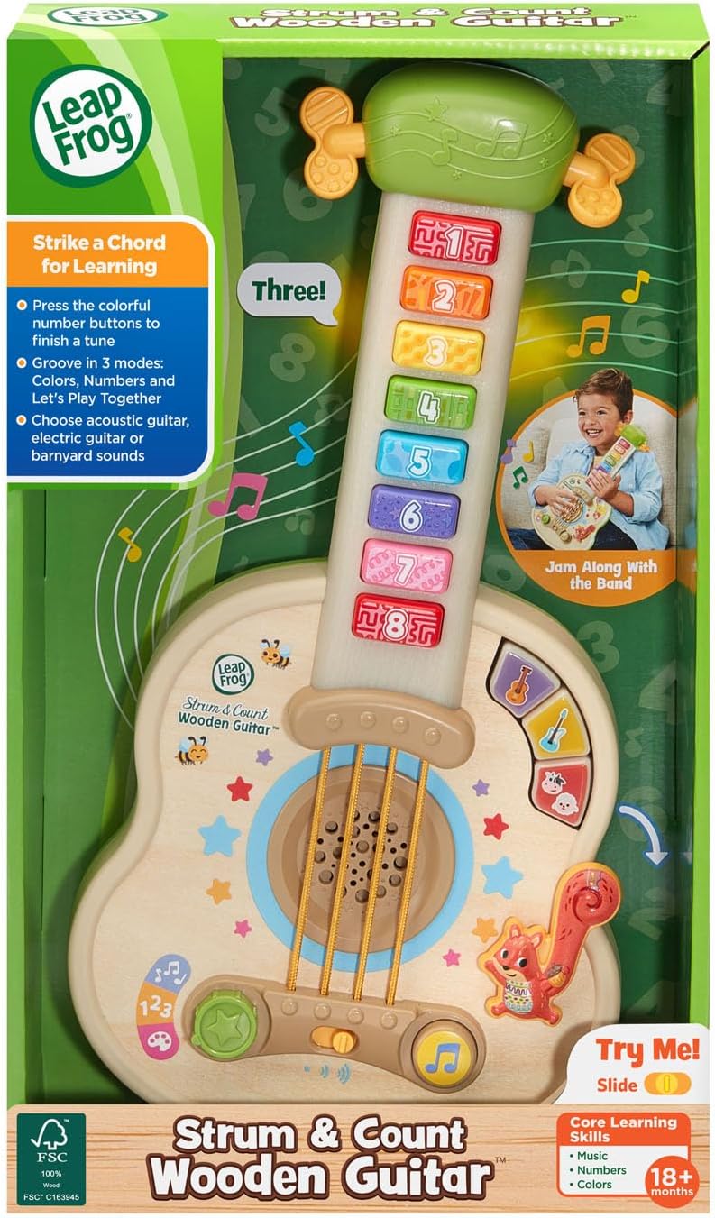 LeapFrog Strum and Count Wooden Guitar, Musical Toddler Toy - Image 7