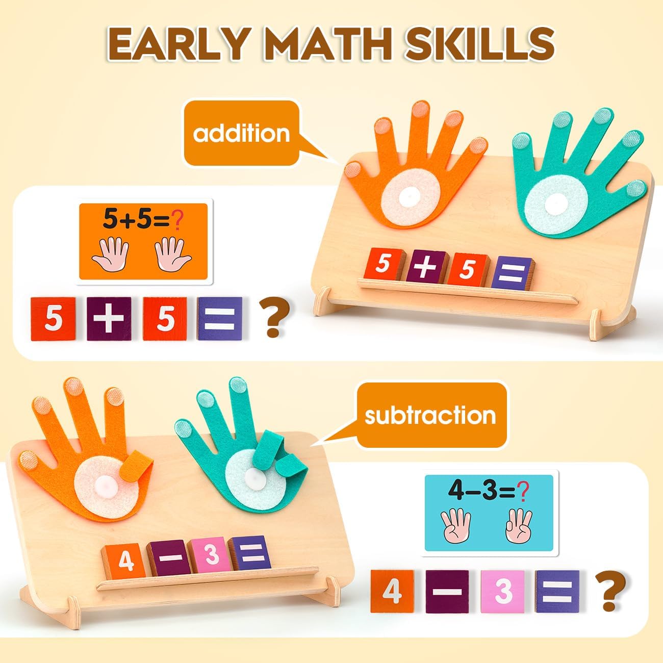 MOTREE Preschool Learning Toys for Toddlers 2-4, Educational Math Manipulatives Number Counting Blocks for Kids, Montessori Toys for 3-5 Year Old Boys Girls Birthday Gifts - Image 3