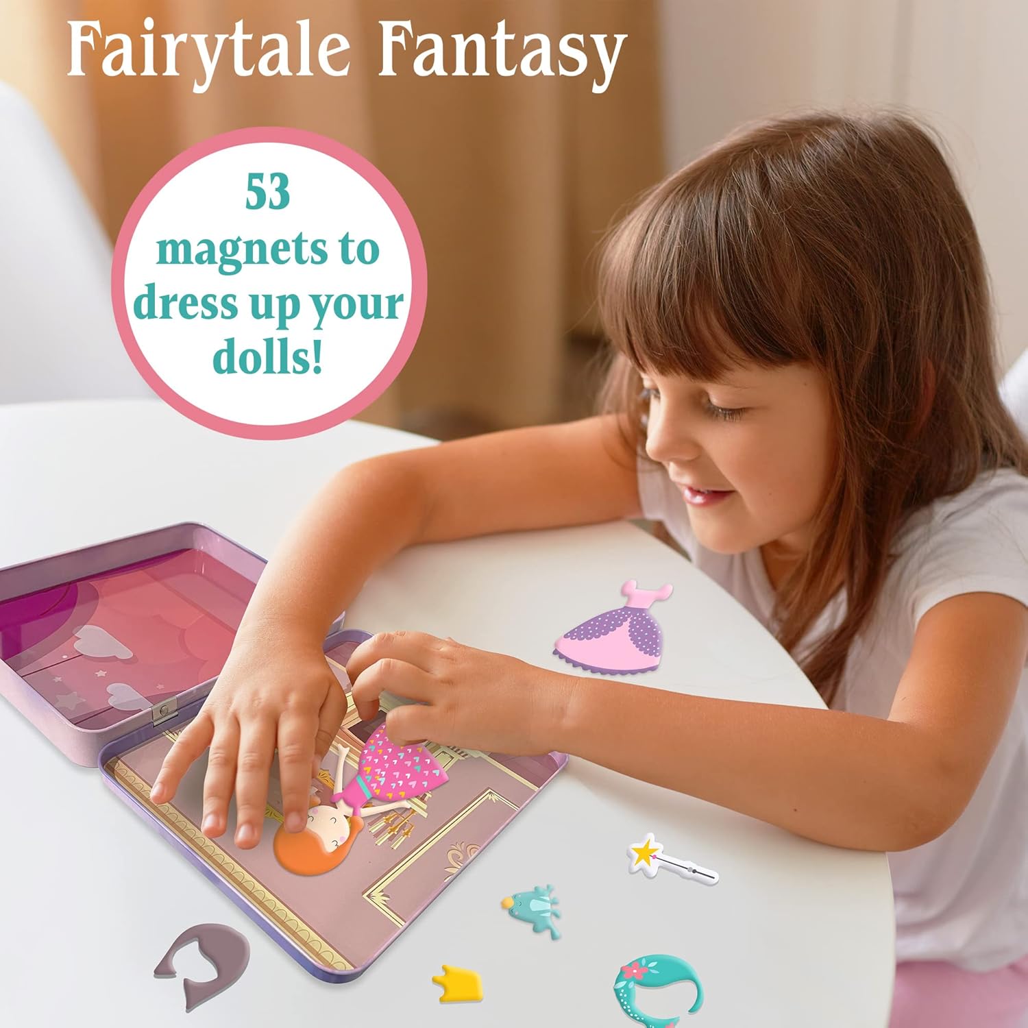 Hapinest Magnetic Dress-Up Dolls for Girls Pretend Play Set, A Fairytale Fantasy Dress Up Toy and Game for Ages 4, 5, 6, and 7 Years Old - Image 5