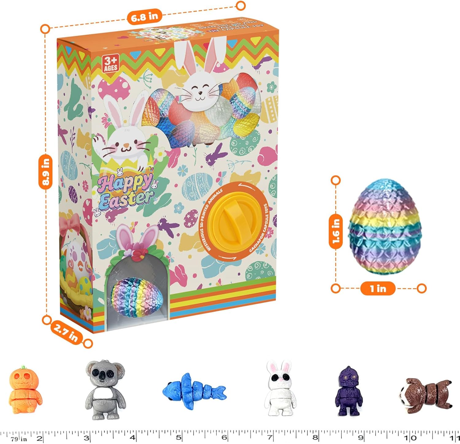 24 Pack Prefilled Easter Eggs with 3D Printed Articulated Animals Inside - Reusable Vending Machine Toy Easter Eggs for Easter Egg Hunt, Party Favor Bags, Gift Filler for Kids - Image 2